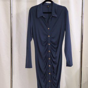 Ruched Shirt Dress